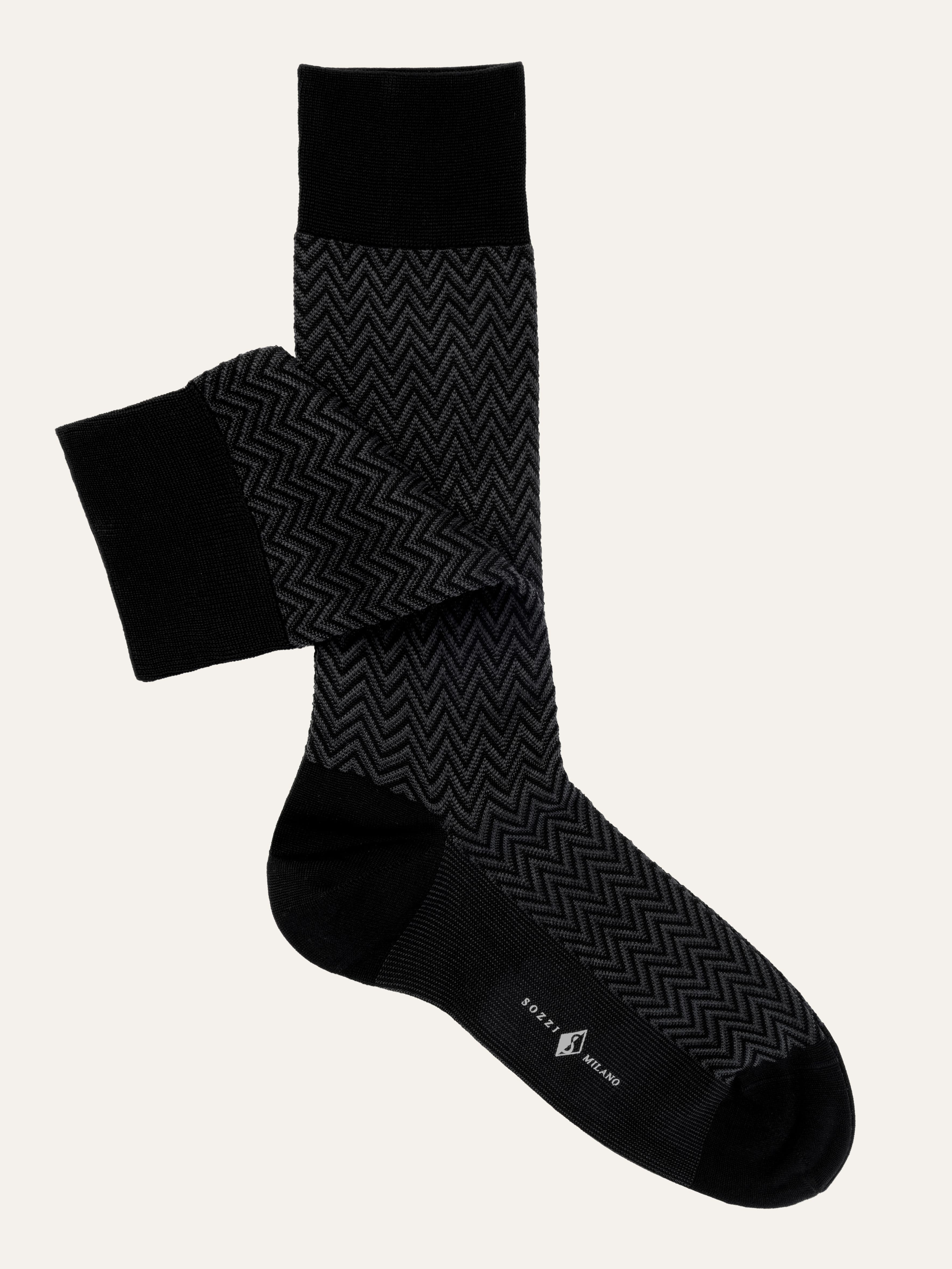 Calze Corte in Cotone con Fantasia Geometrica - Image 1