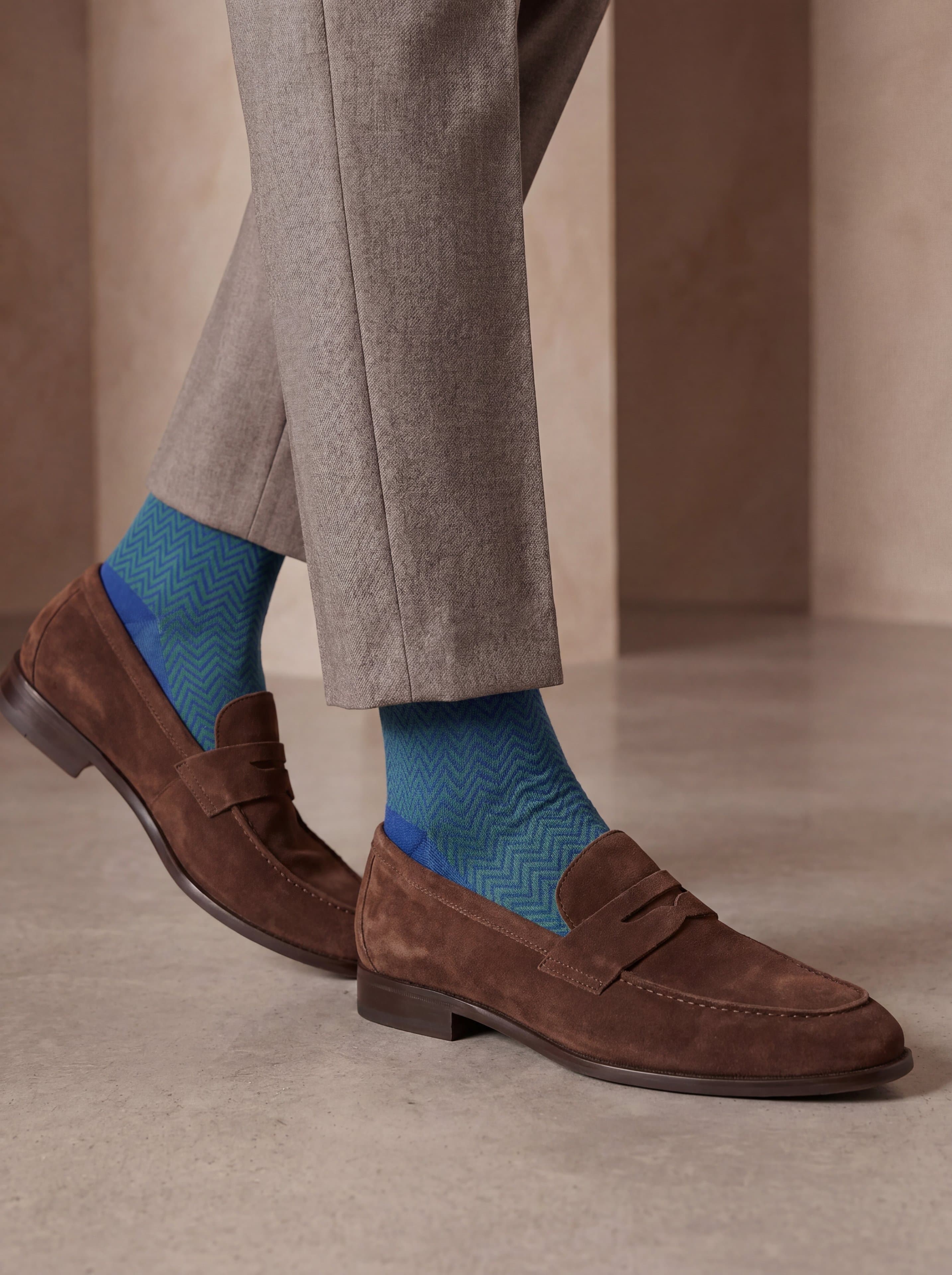 Calze Lunghe in Cotone con Fantasia Chevron - Image 3