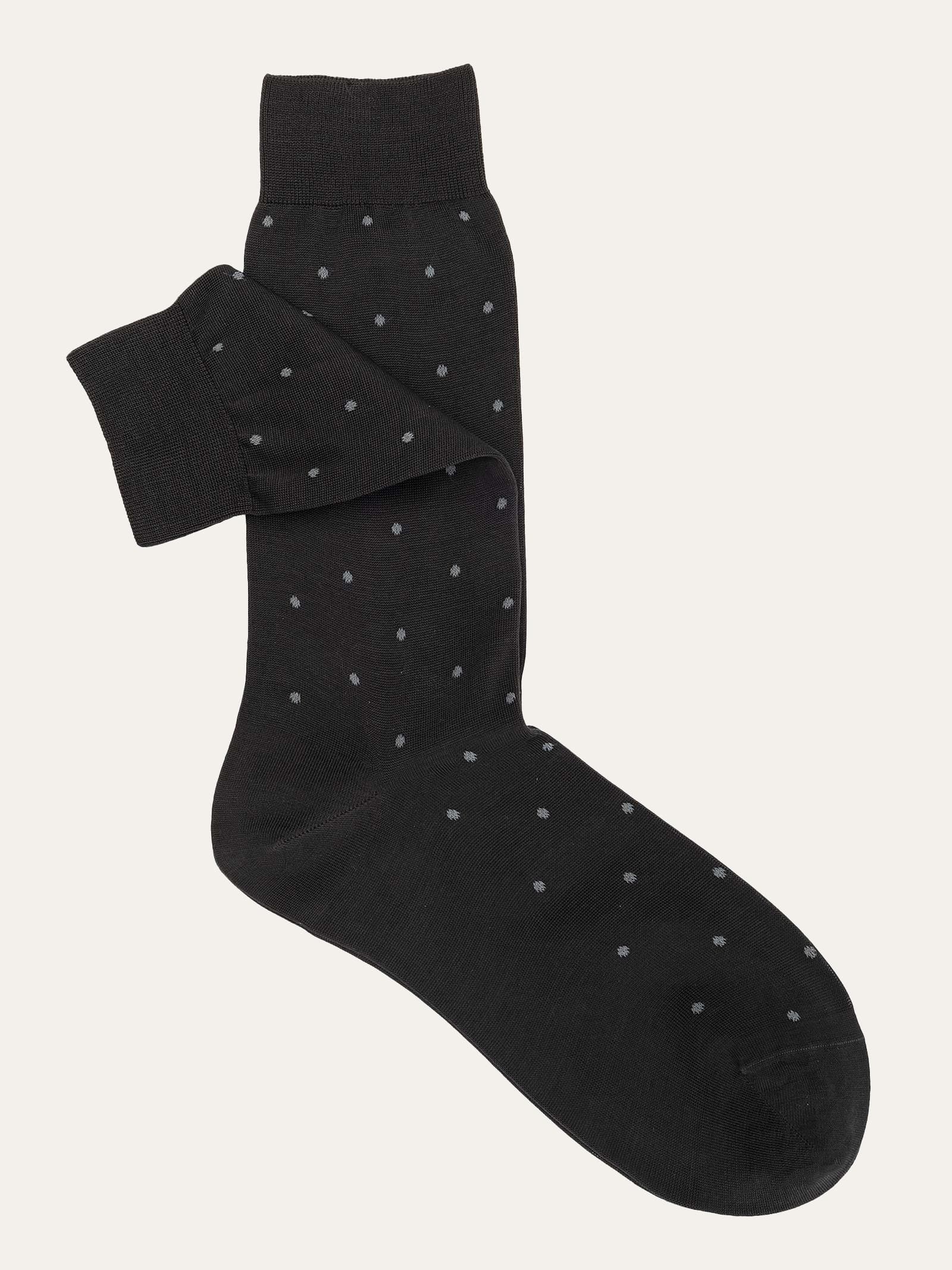 Calze Corte in Puro Cotone con Raffinata Fantasia a Pois