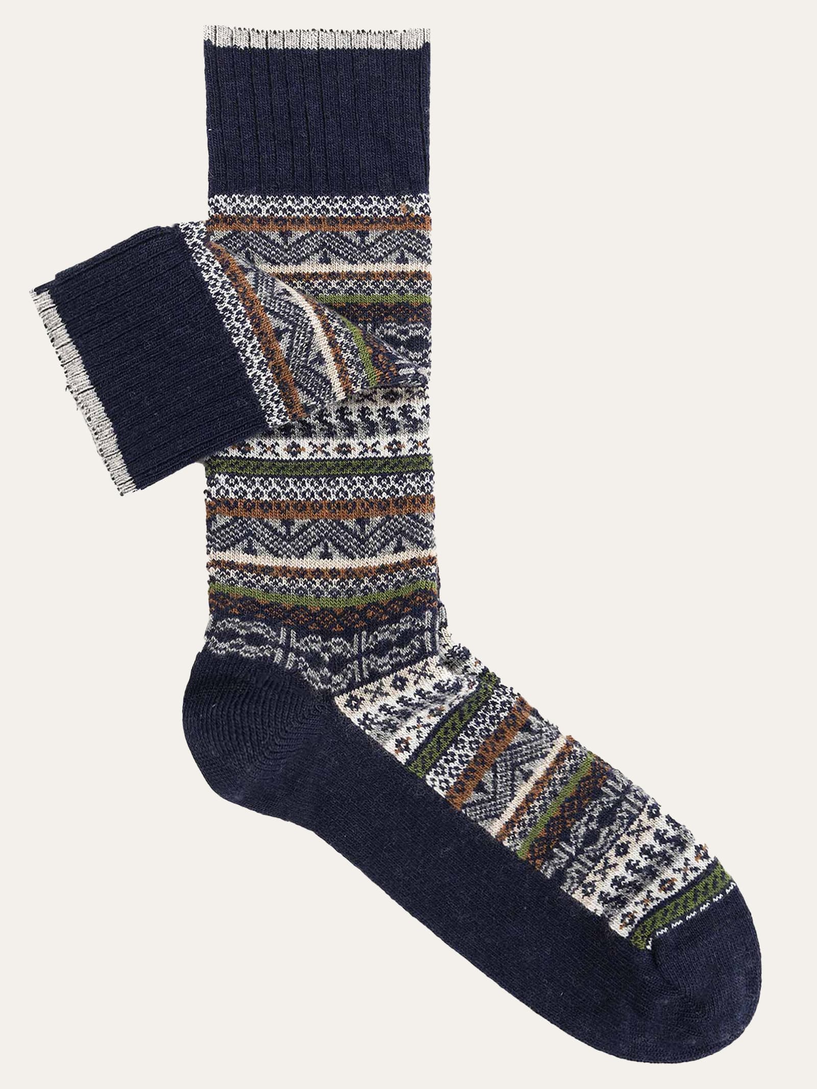 Calze corte fantasia Norvegese in misto Cashmere