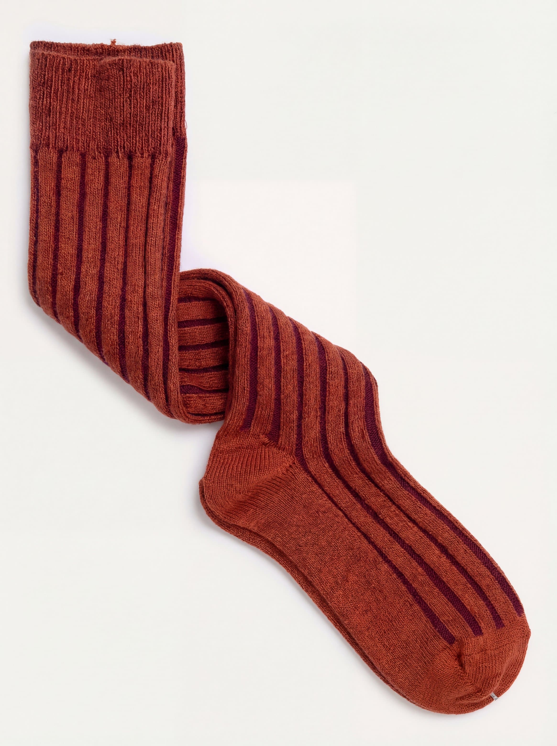 Calze lunghe a coste spesse in misto Cashmere