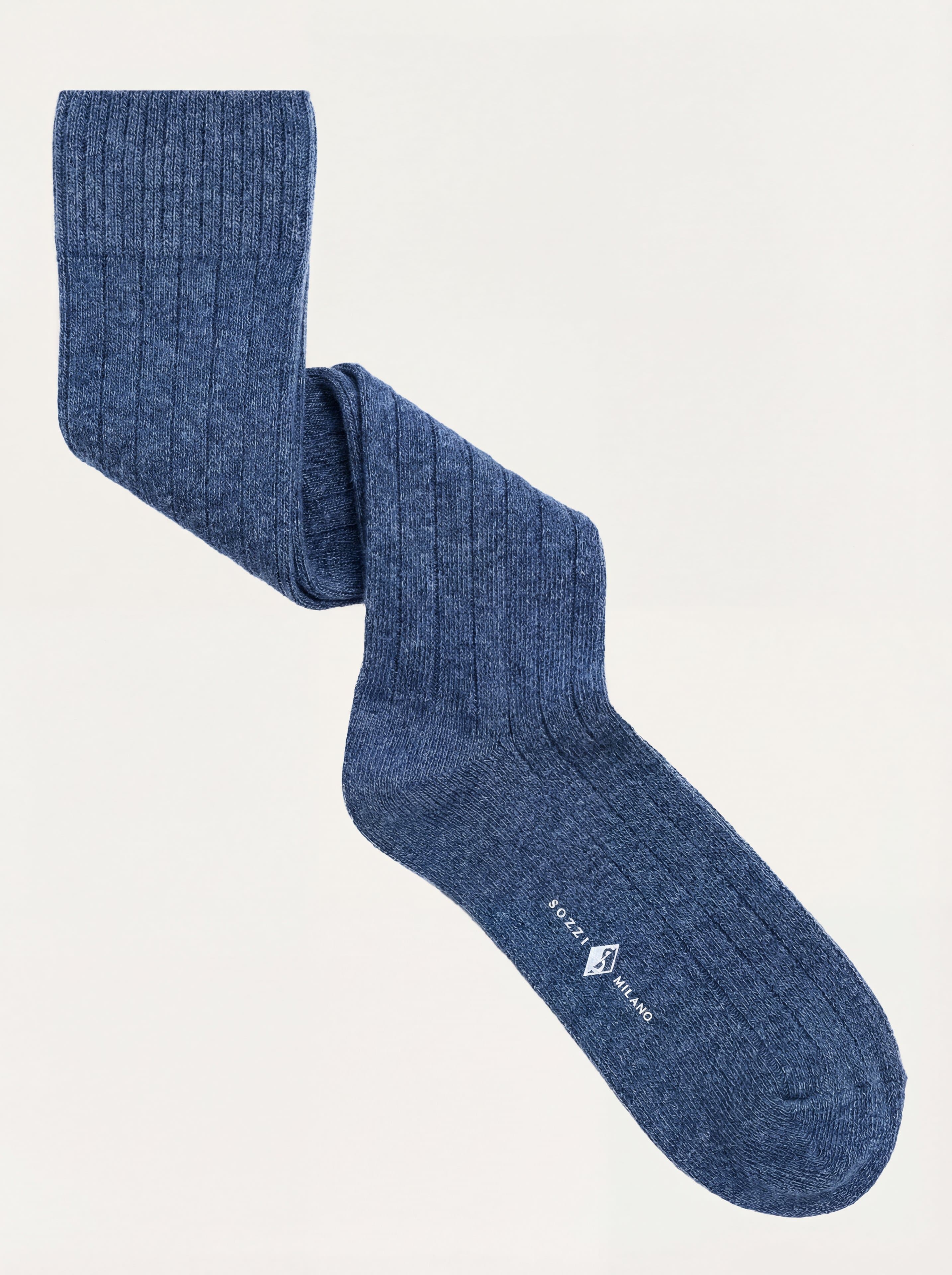 Calze lunghe a coste Tinta unita in misto Cashmere