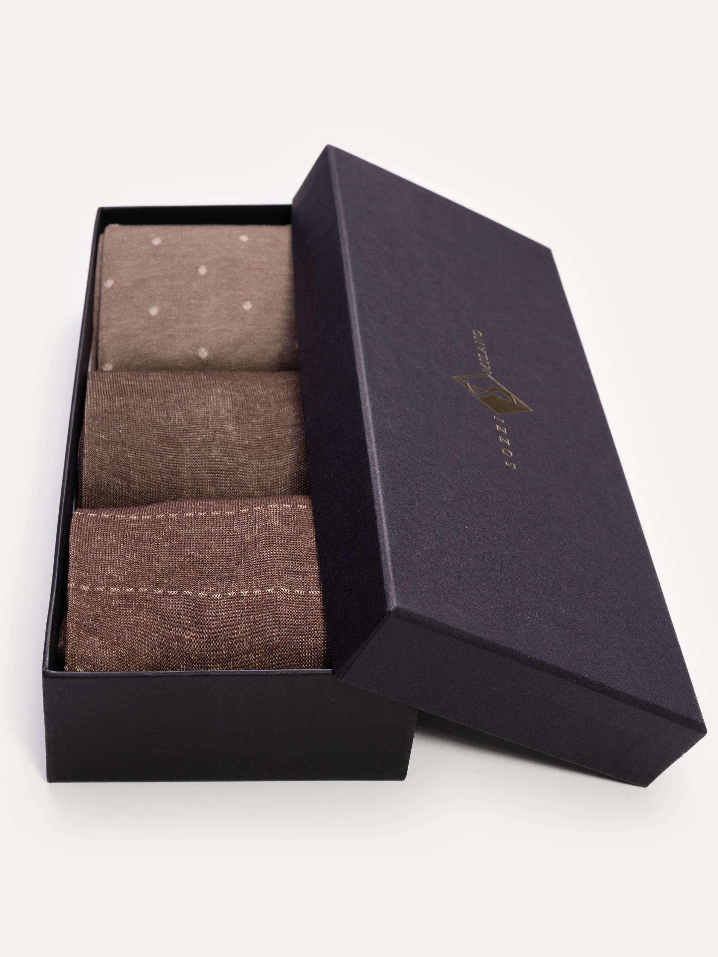 Confezione Regalo 3 paia di calze Lunghe Fantasie Classiche in Filo di Scozia - Image 3