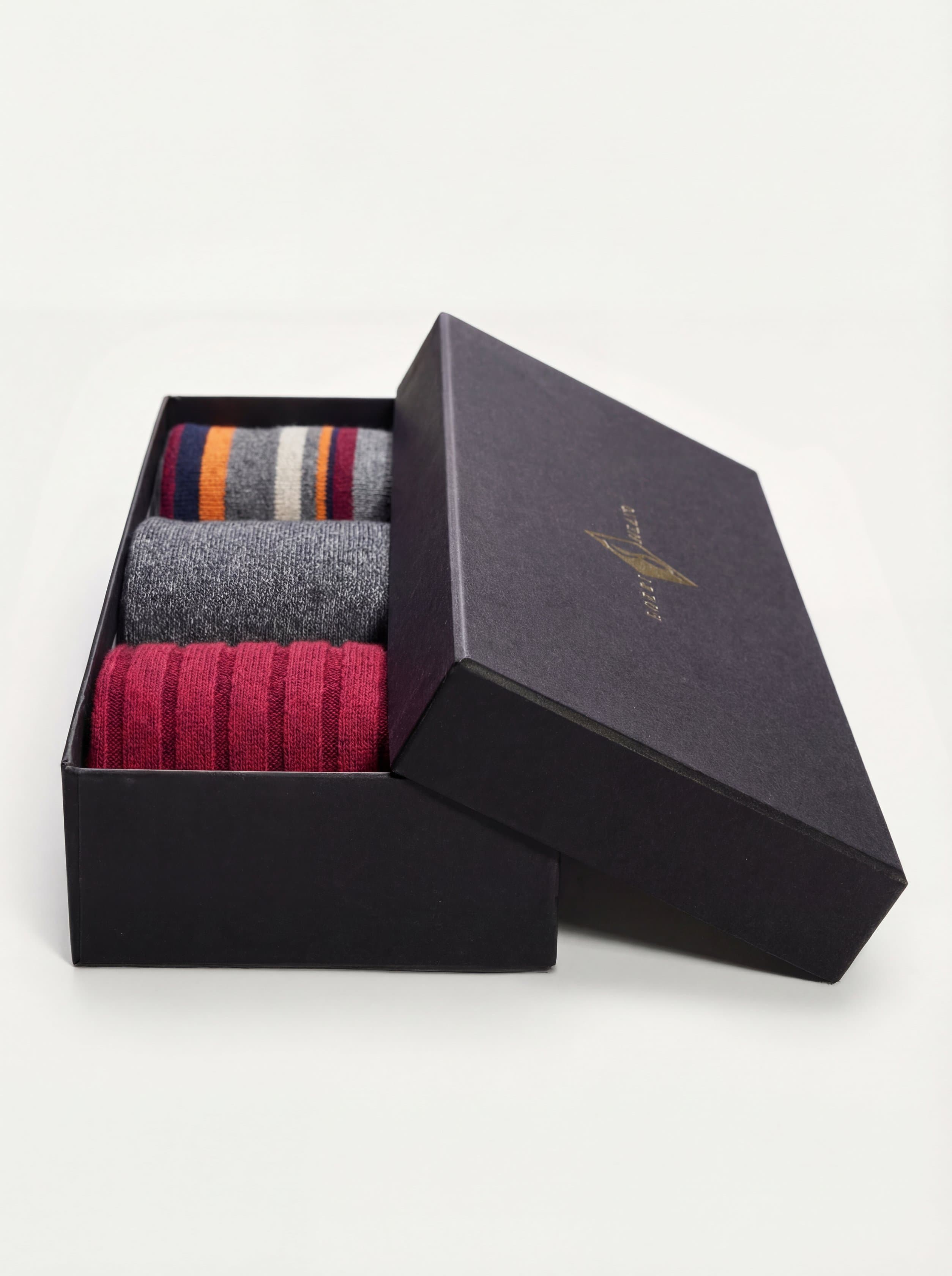 Cofanetto Regalo 3 paia calze Lunghe Fantasia in misto Cashmere - Image 2