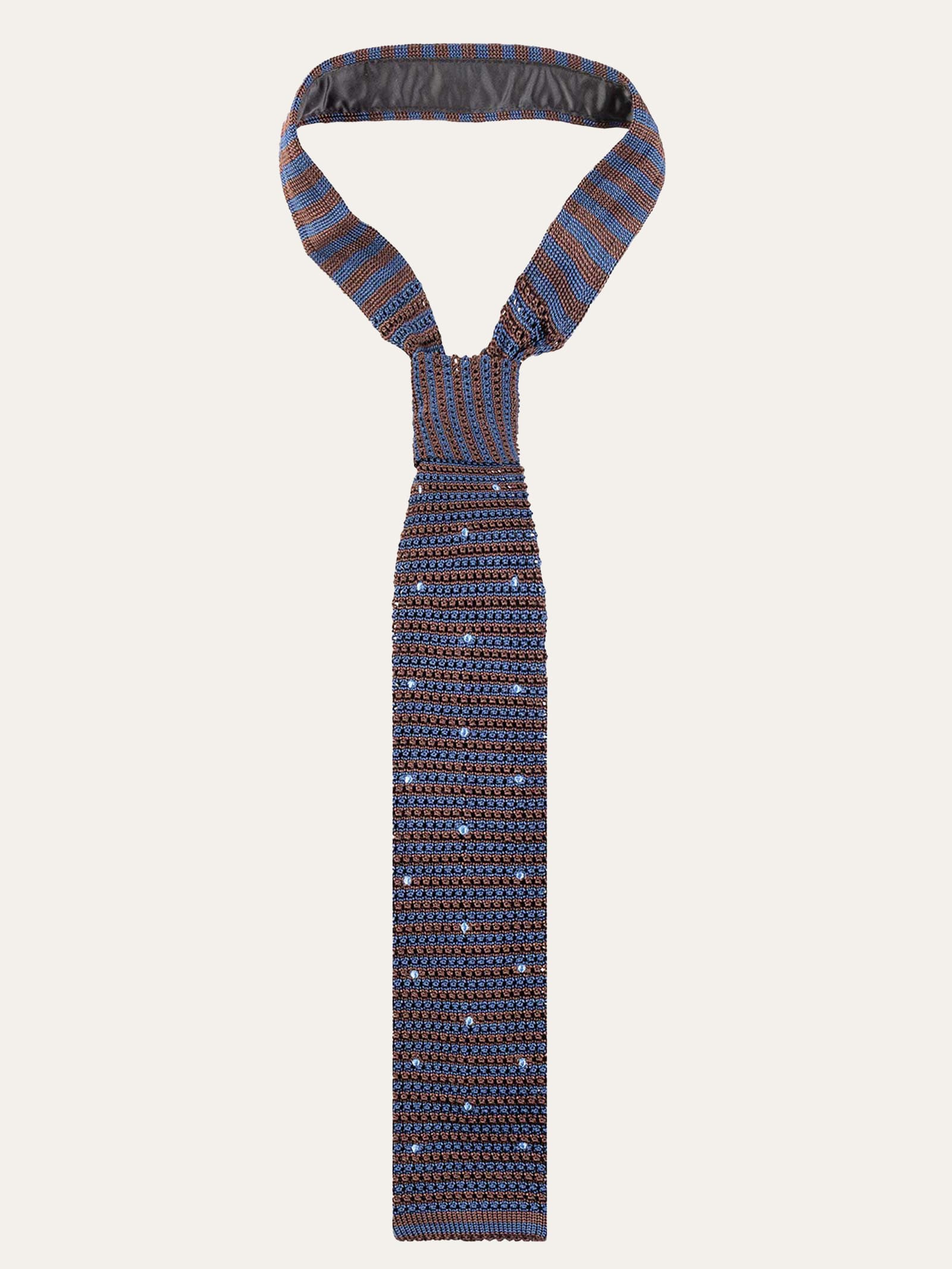 Cravatta Uomo in Seta fantasia Righe e Pois - Image 1